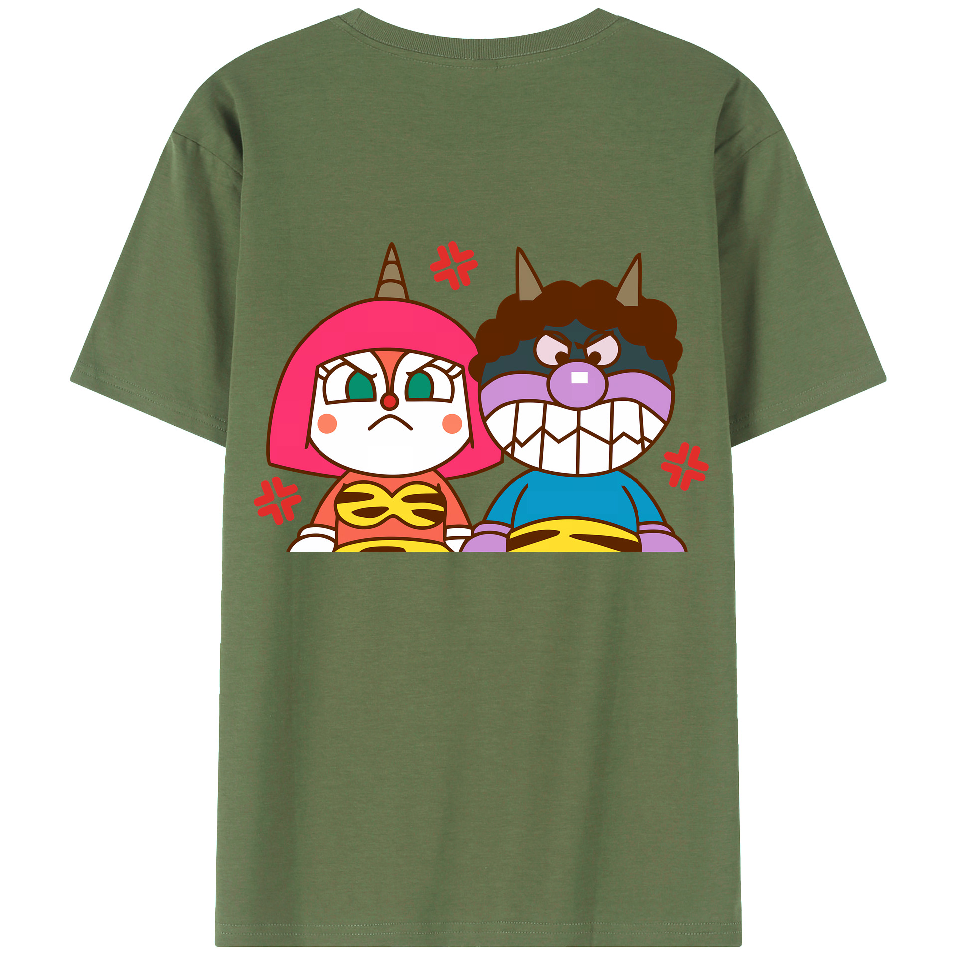 （画像用） アンパンマン Anpanman 綿100％ メンズ半袖Tシャツ（バックプリント） 通気性